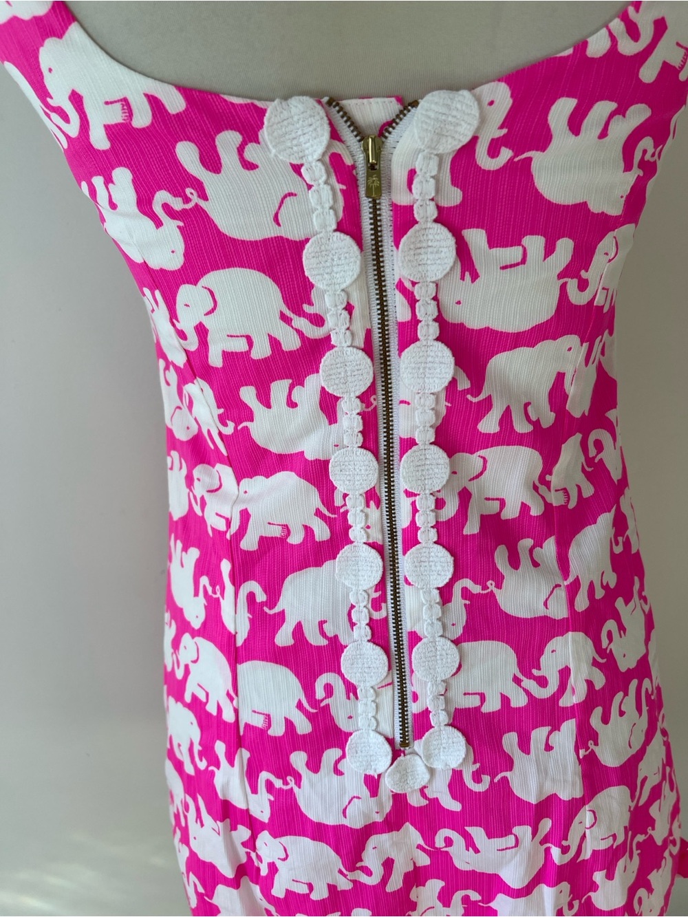 Lilly Pulitzer Pink Elephant Print Shift Dress Size 2 sleeveless mini bright - Picture 4 of 9